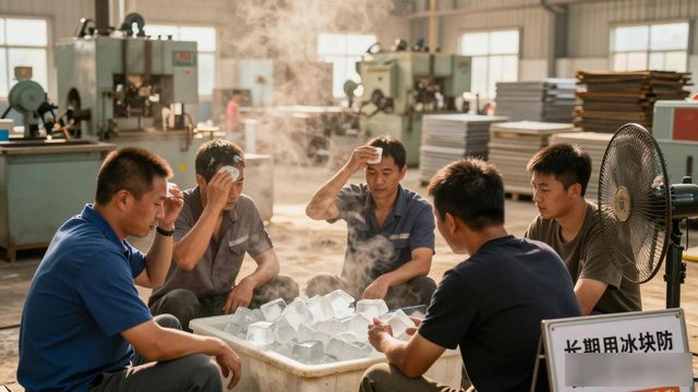 车间高温不用愁 深圳防暑降温冰块成了工人的救命凉方